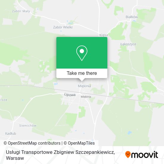 Карта Usługi Transportowe Zbigniew Szczepankiewicz