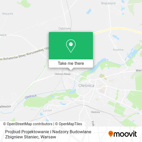 Карта Projbud Projektowanie i Nadzory Budowlane Zbigniew Staniec
