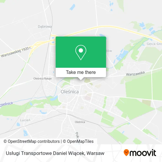 Карта Usługi Transportowe Daniel Wiącek