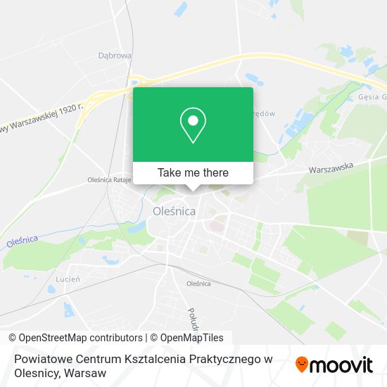 Powiatowe Centrum Ksztalcenia Praktycznego w Olesnicy map