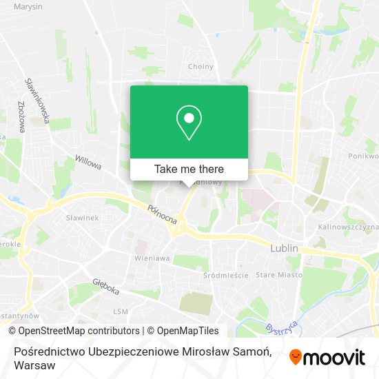 Pośrednictwo Ubezpieczeniowe Mirosław Samoń map