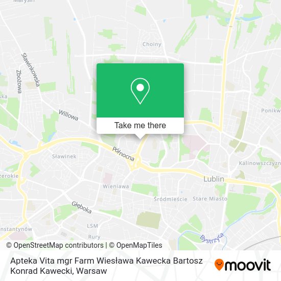 Apteka Vita mgr Farm Wiesława Kawecka Bartosz Konrad Kawecki map