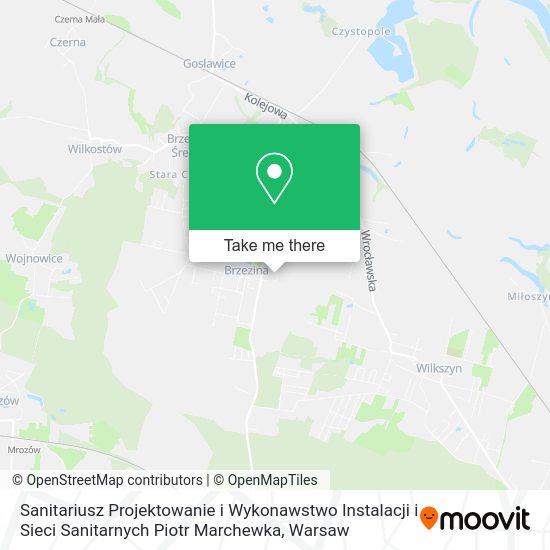 Sanitariusz Projektowanie i Wykonawstwo Instalacji i Sieci Sanitarnych Piotr Marchewka map