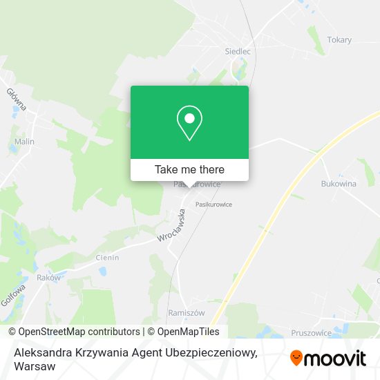 Aleksandra Krzywania Agent Ubezpieczeniowy map