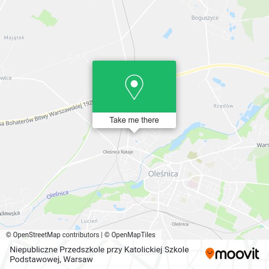 Карта Niepubliczne Przedszkole przy Katolickiej Szkole Podstawowej