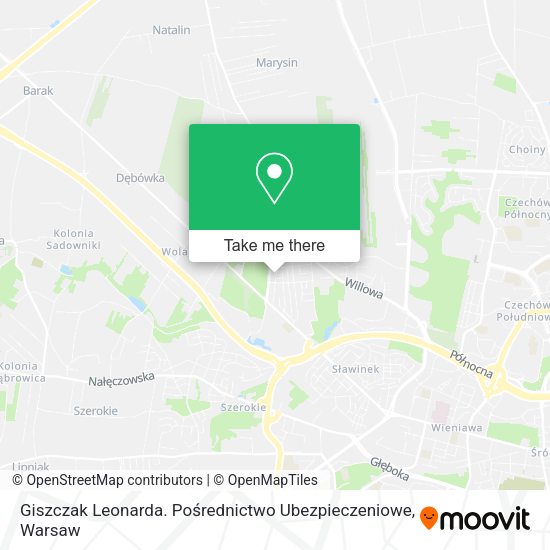 Giszczak Leonarda. Pośrednictwo Ubezpieczeniowe map