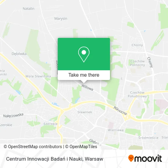Карта Centrum Innowacji Badań i Nauki