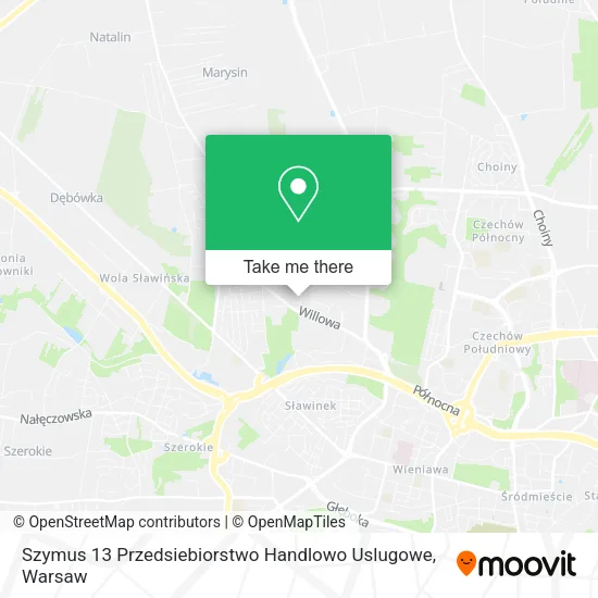 Карта Szymus 13 Przedsiebiorstwo Handlowo Uslugowe