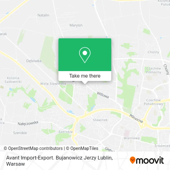 Карта Avant Import-Export. Bujanowicz Jerzy Lublin