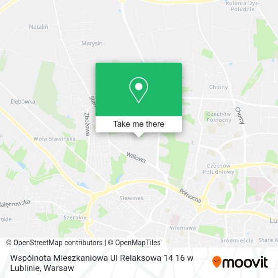 Wspólnota Mieszkaniowa Ul Relaksowa 14 16 w Lublinie map