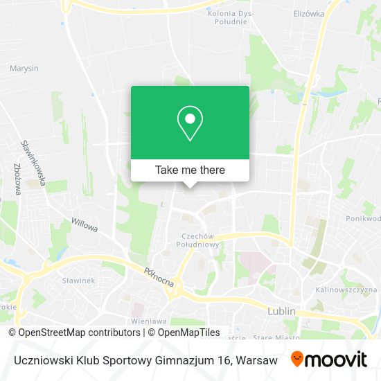 Uczniowski Klub Sportowy Gimnazjum 16 map