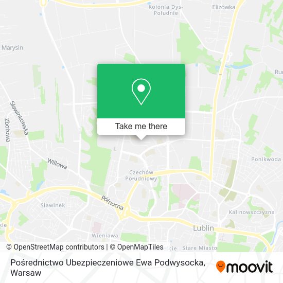 Pośrednictwo Ubezpieczeniowe Ewa Podwysocka map