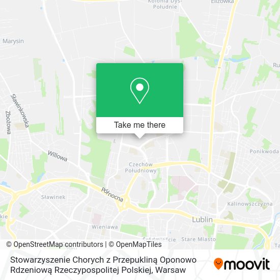 Stowarzyszenie Chorych z Przepukliną Oponowo Rdzeniową Rzeczypospolitej Polskiej map