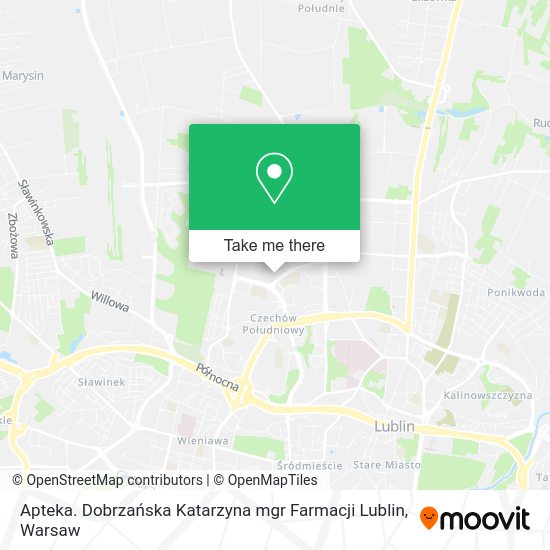 Apteka. Dobrzańska Katarzyna mgr Farmacji Lublin map