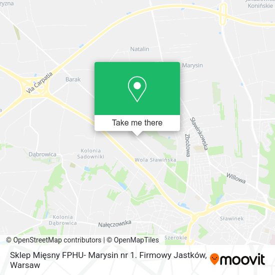 Sklep Mięsny FPHU- Marysin nr 1. Firmowy Jastków map