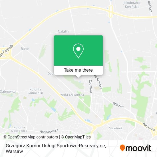 Grzegorz Komor Usługi Sportowo-Rekreacyjne map