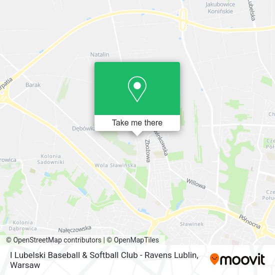 I Lubelski Baseball & Softball Club - Ravens Lublin map