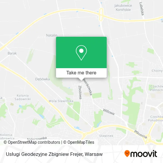 Карта Usługi Geodezyjne Zbigniew Frejer