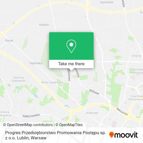 Progres Przedsiębiorstwo Promowania Postępu sp. z o.o. Lublin map