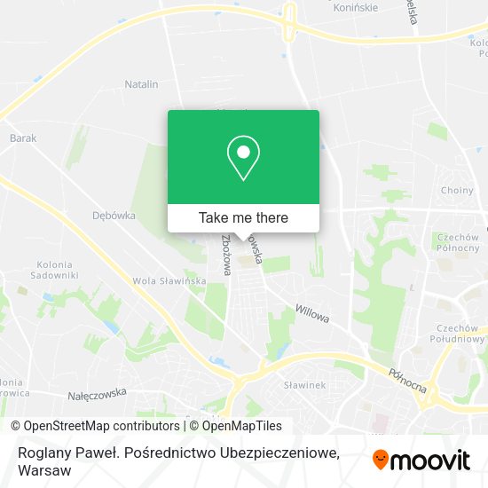 Roglany Paweł. Pośrednictwo Ubezpieczeniowe map