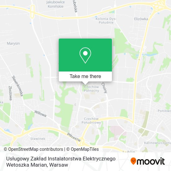 Usługowy Zakład Instalatorstwa Elektrycznego Wetoszka Marian map