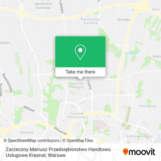 Zarzeczny Mariusz Przedsiębiorstwo Handlowo Usługowe Krasnal map