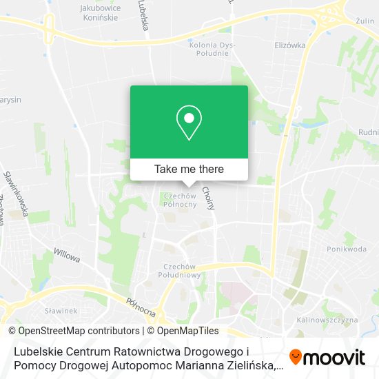 Lubelskie Centrum Ratownictwa Drogowego i Pomocy Drogowej Autopomoc Marianna Zielińska map