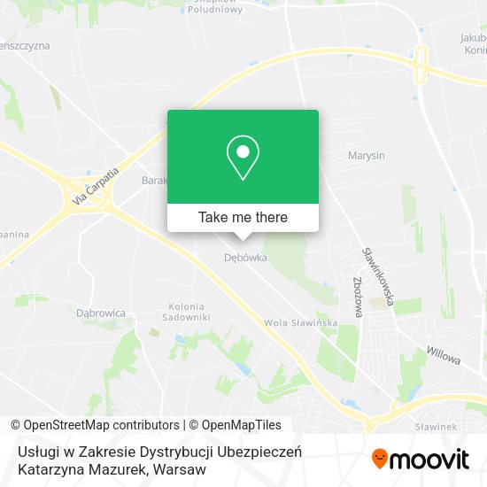 Usługi w Zakresie Dystrybucji Ubezpieczeń Katarzyna Mazurek map