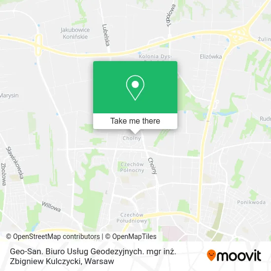 Карта Geo-San. Biuro Usług Geodezyjnych. mgr inż. Zbigniew Kulczycki