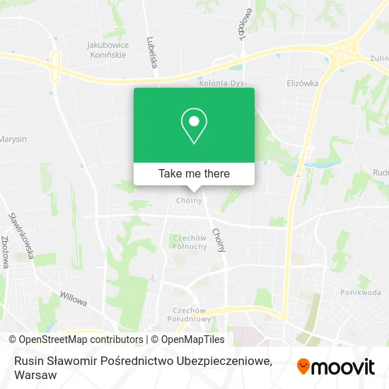 Карта Rusin Sławomir Pośrednictwo Ubezpieczeniowe