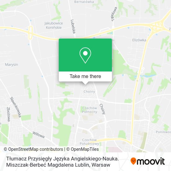 Tłumacz Przysięgły Języka Angielskiego-Nauka. Miszczak-Berbeć Magdalena Lublin map