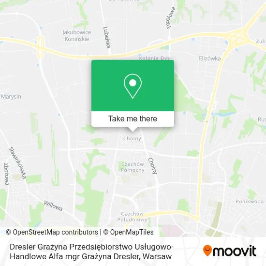 Карта Dresler Grażyna Przedsiębiorstwo Usługowo-Handlowe Alfa mgr Grażyna Dresler