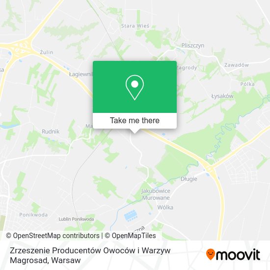 Zrzeszenie Producentów Owoców i Warzyw Magrosad map