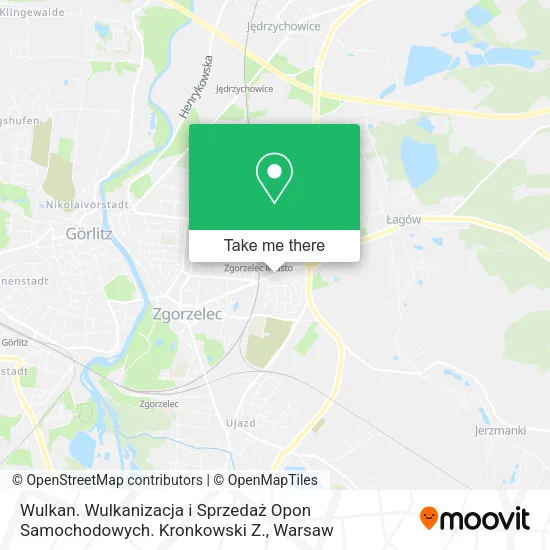 Карта Wulkan. Wulkanizacja i Sprzedaż Opon Samochodowych. Kronkowski Z.