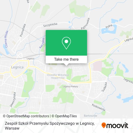 Zespół Szkół Przemysłu Spożywczego w Legnicy map