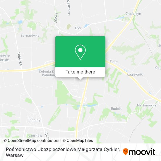 Pośrednictwo Ubezpieczeniowe Małgorzata Cyrkler map