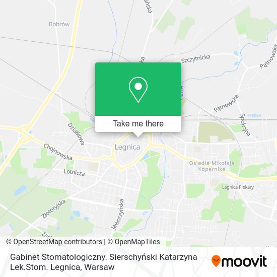 Gabinet Stomatologiczny. Sierschyński Katarzyna Lek.Stom. Legnica map