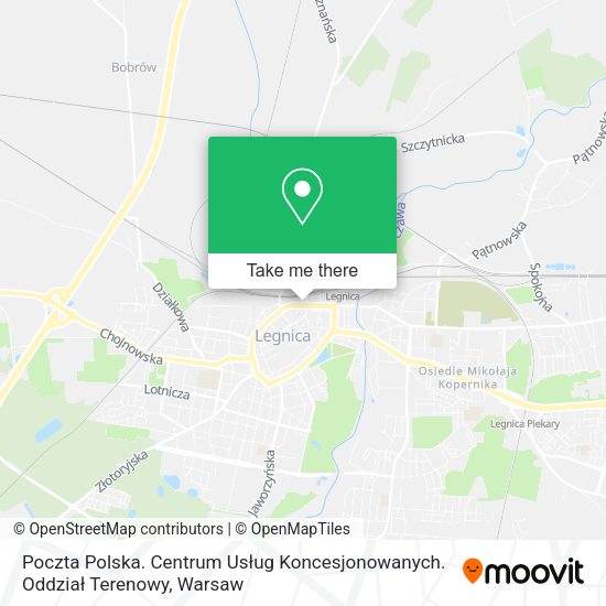 Poczta Polska. Centrum Usług Koncesjonowanych. Oddział Terenowy map