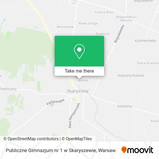 Publiczne Gimnazjum nr 1 w Skaryszewie map