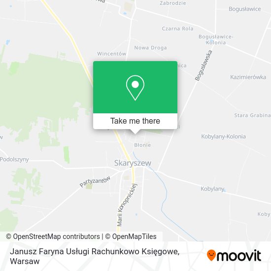 Janusz Faryna Usługi Rachunkowo Księgowe map