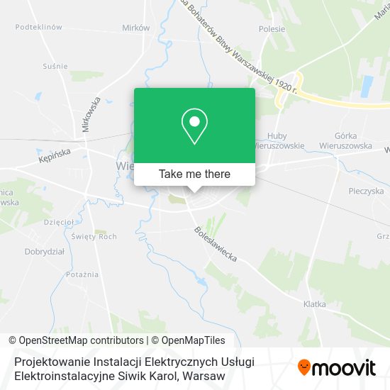 Projektowanie Instalacji Elektrycznych Usługi Elektroinstalacyjne Siwik Karol map