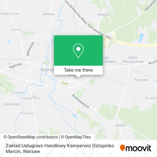 Карта Zakład Usługowo Handlowy Kamserwis Ostopinko Marcin