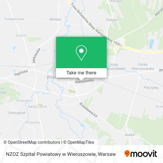 NZOZ Szpital Powiatowy w Wieruszowie map