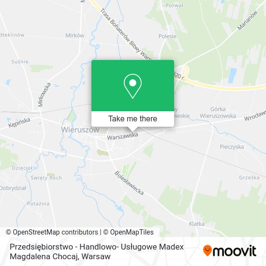 Przedsiębiorstwo - Handlowo- Usługowe Madex Magdalena Chocaj map