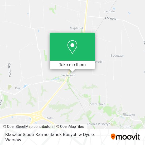 Klasztor Sióstr Karmelitanek Bosych w Dysie map