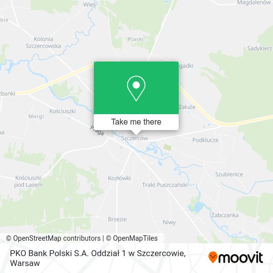 PKO Bank Polski S.A. Oddział 1 w Szczercowie map