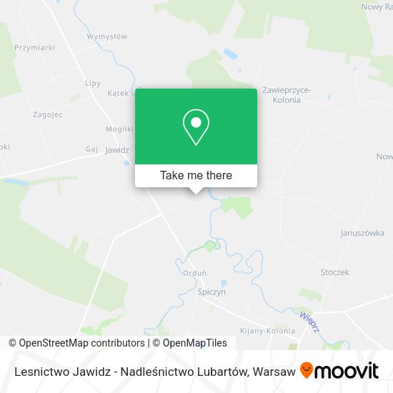 Lesnictwo Jawidz - Nadleśnictwo Lubartów map