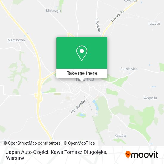 Japan Auto-Części. Kawa Tomasz Długołęka map