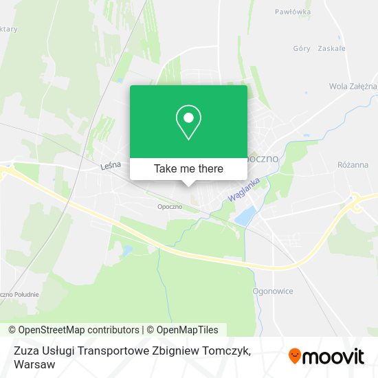 Карта Zuza Usługi Transportowe Zbigniew Tomczyk