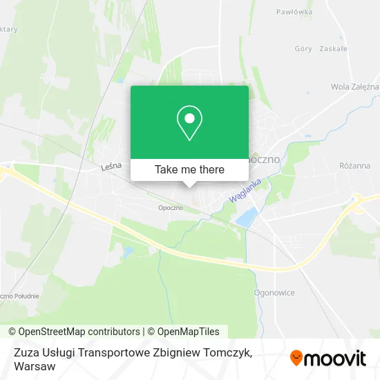 Карта Zuza Usługi Transportowe Zbigniew Tomczyk